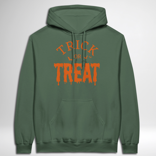 halloween trick or treat pullover hoodie navy blue red garnet black chocolate brown green forest green orchid purple pink