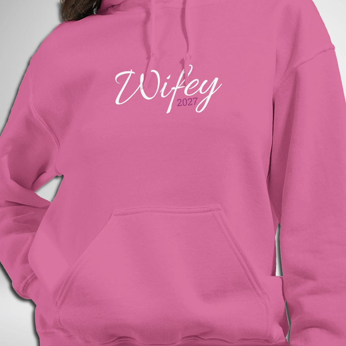 moments of mayhem wifey 2027 pullover hoodie lilac purple pink blue gift