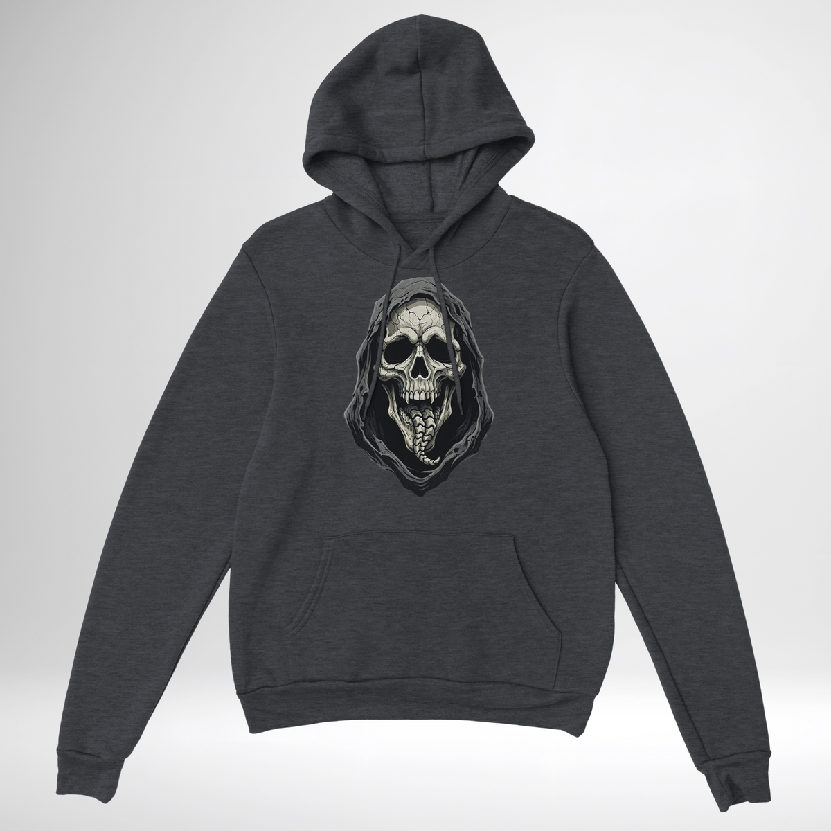 Skeleton Scream Pullover Hoodie in black green and grey halloween