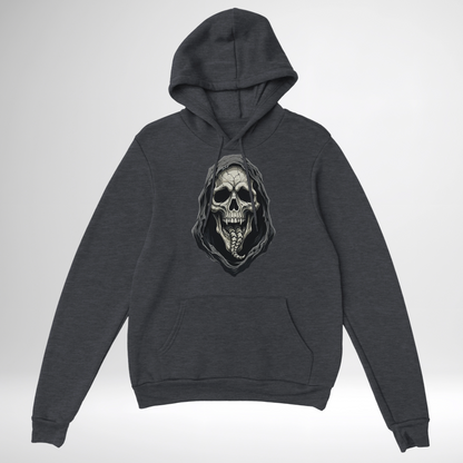 Skeleton Scream Pullover Hoodie in black green and grey halloween