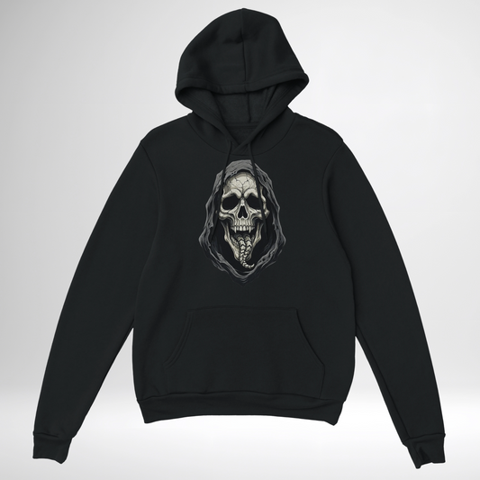 Skeleton Scream Pullover Hoodie in black green and grey halloween