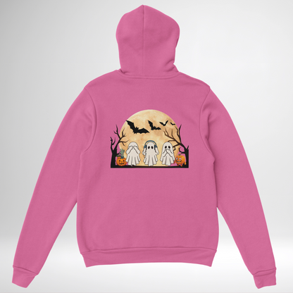 Ghost Trio Halloween Pullover Hoodie red blue green grey white sand orange