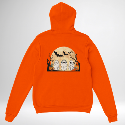 Ghost Trio Halloween Pullover Hoodie red blue green grey white sand orange