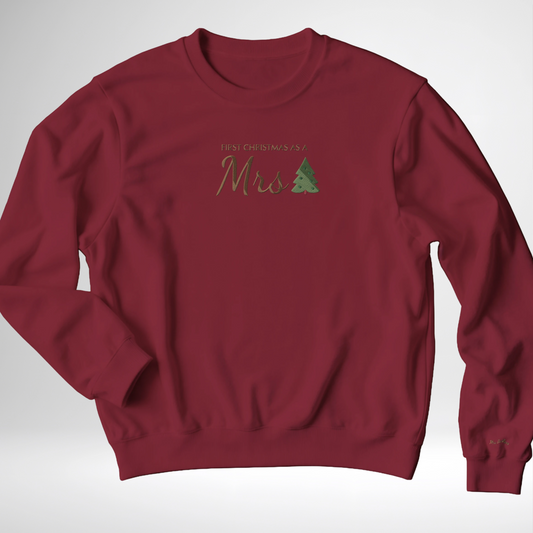 First Christmas as a Mrs Sweatshirt red black green
