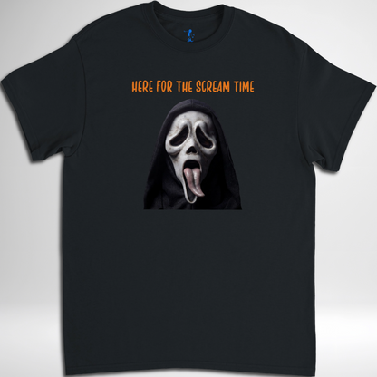 Here for the scream time black t shirt