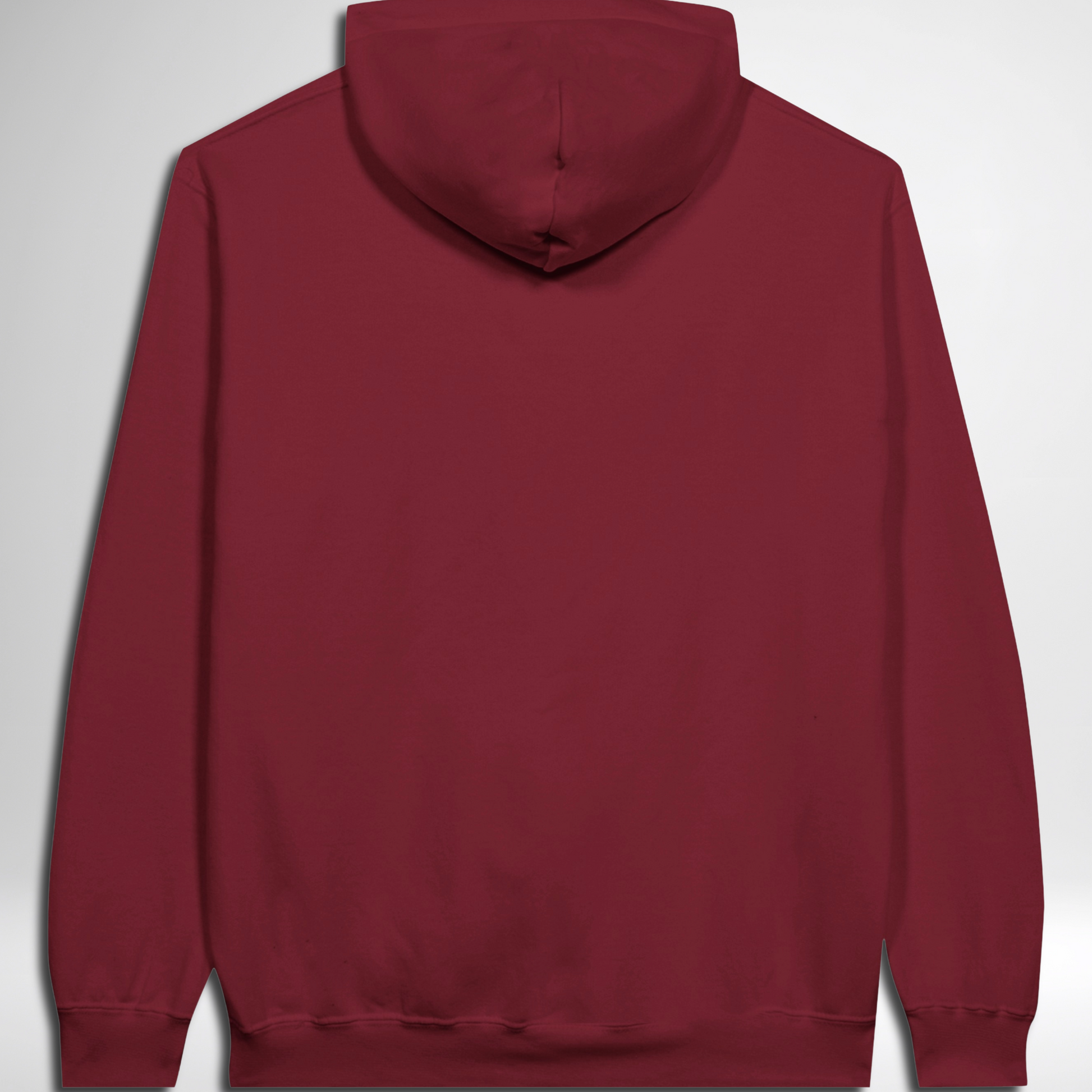 Back of Men's I'm With The Witch Halloween pullover hoodie available in grey black, navy, green, maroon red