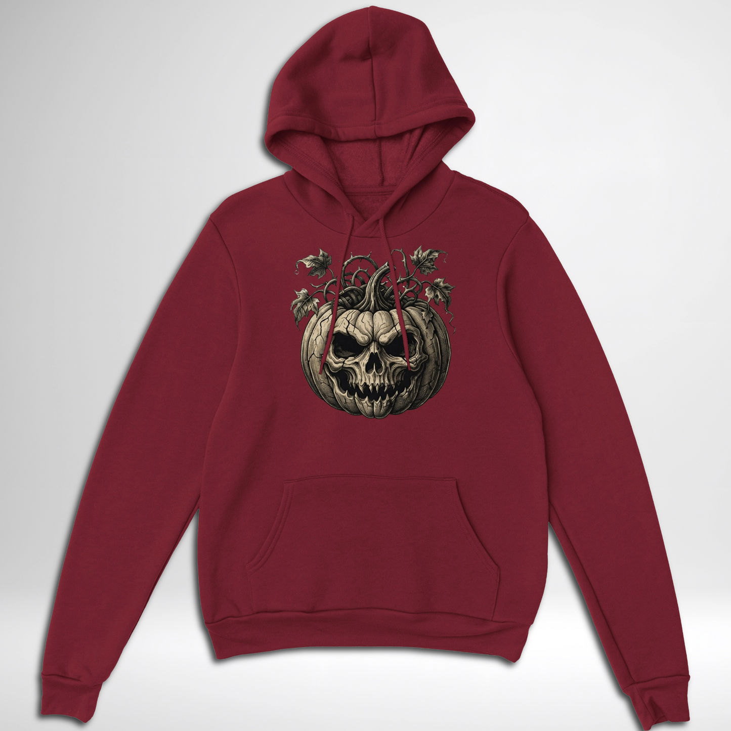 Skull Pumpkin Pullover Hoodie in black, navy blue, maroon red, grey, green