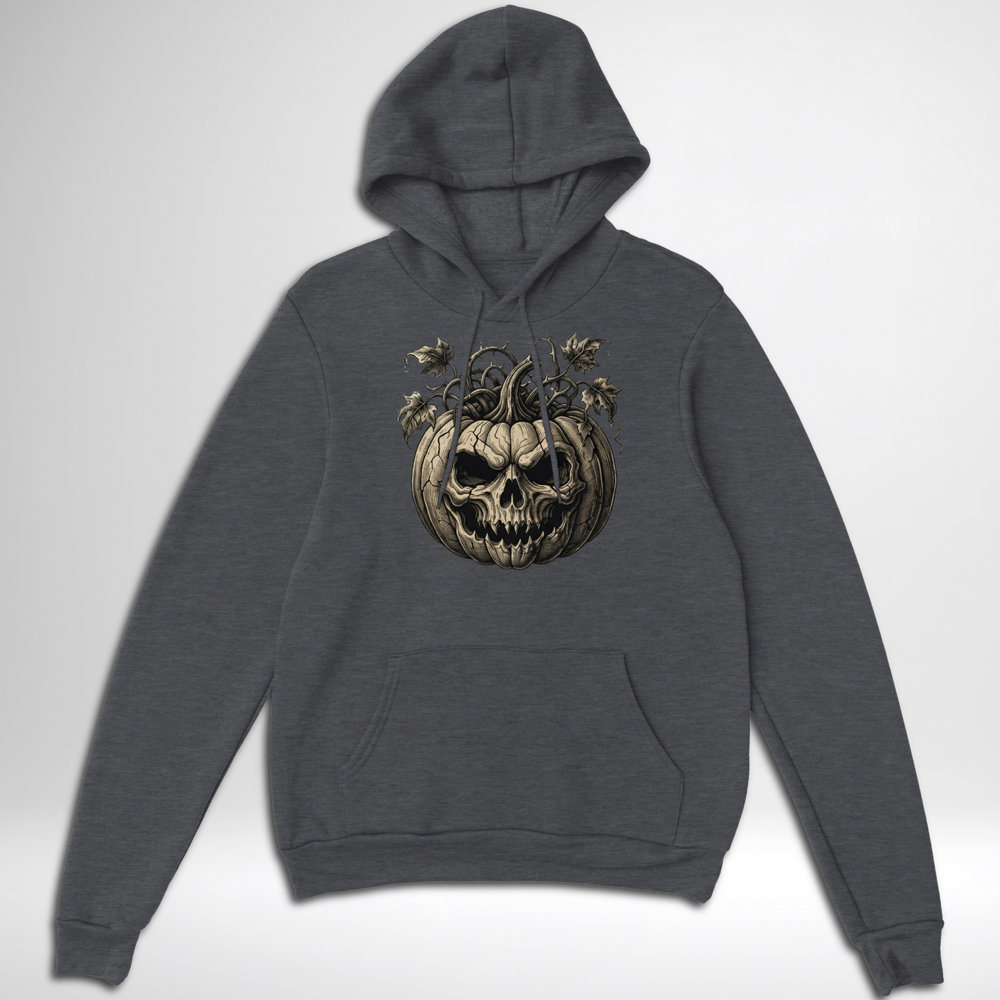 Skull Pumpkin Pullover Hoodie in black, navy blue, maroon red, grey, green