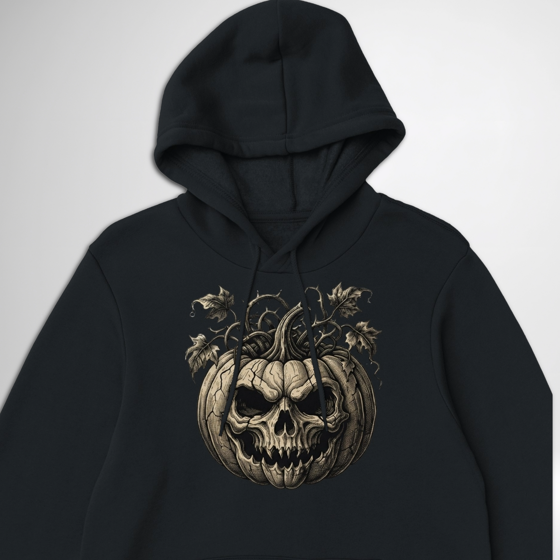 Skull Pumpkin Pullover Hoodie in black, navy blue, maroon red, grey, green