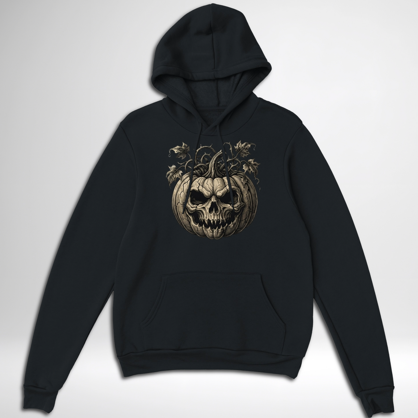 Skull Pumpkin Pullover Hoodie in black, navy blue, maroon red, grey, green