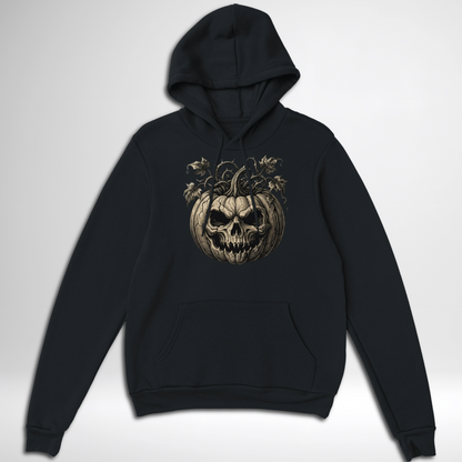 Skull Pumpkin Pullover Hoodie in black, navy blue, maroon red, grey, green
