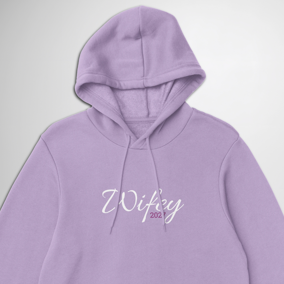 moments of mayhem wifey 2027 pullover hoodie lilac purple pink blue gift